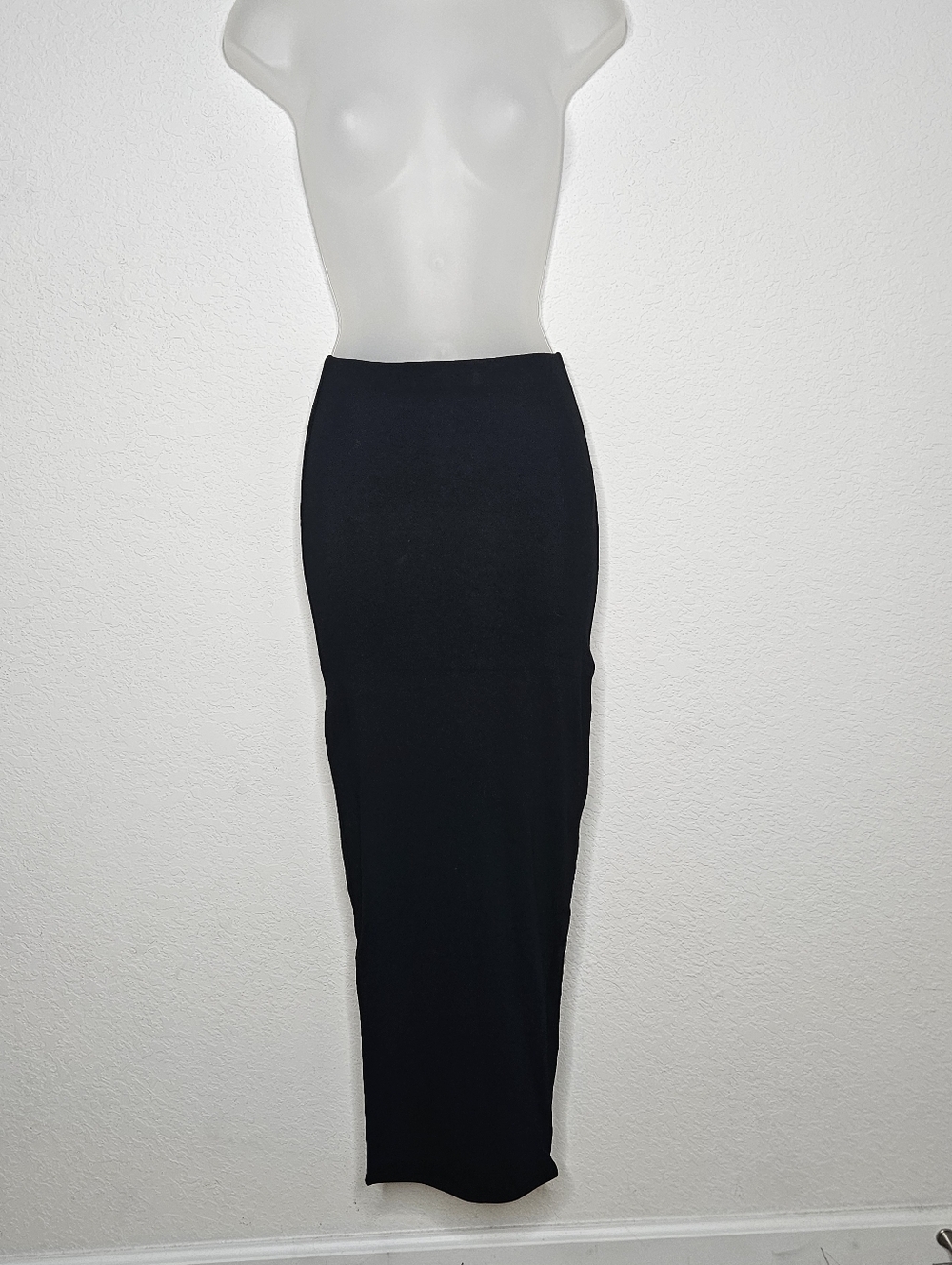 Naked Wardrobe Black Bodycon Maxi Skirt Stretch Minimalist Size S NWOT